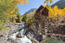 The iconic Crystall Mill in Colorado.  The aspens were very close to peak